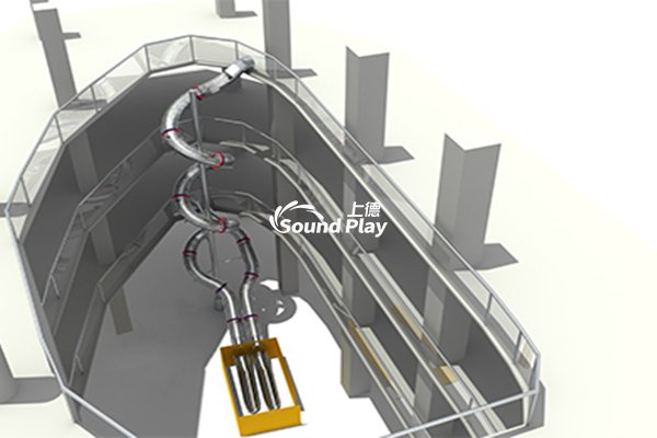 公共场所消防安全型超长螺旋不锈钢滑梯SPSS180
